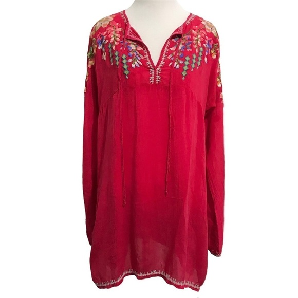 Johnny Was Vanessa Georgette Embroidered Tunic Size Medium - Picture 16 of 16